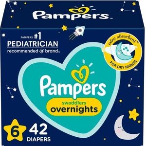 Pampers Swaddlers Overnights, Size 6, 42 Count
